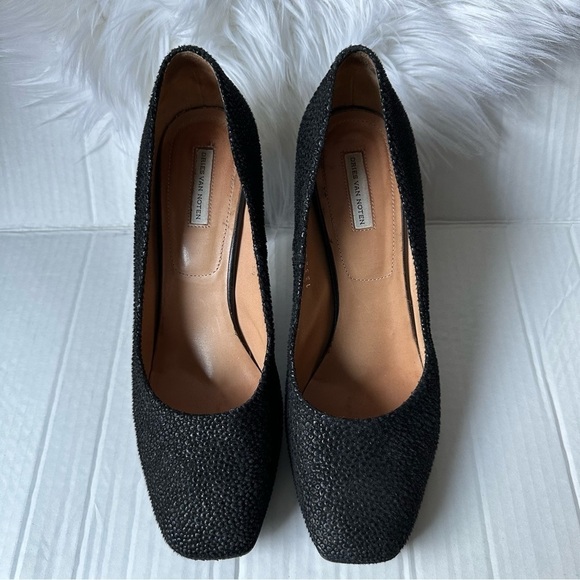 Dries Van Noten Black Square Toe Heel Pumps Size 39 - Picture 3 of 8